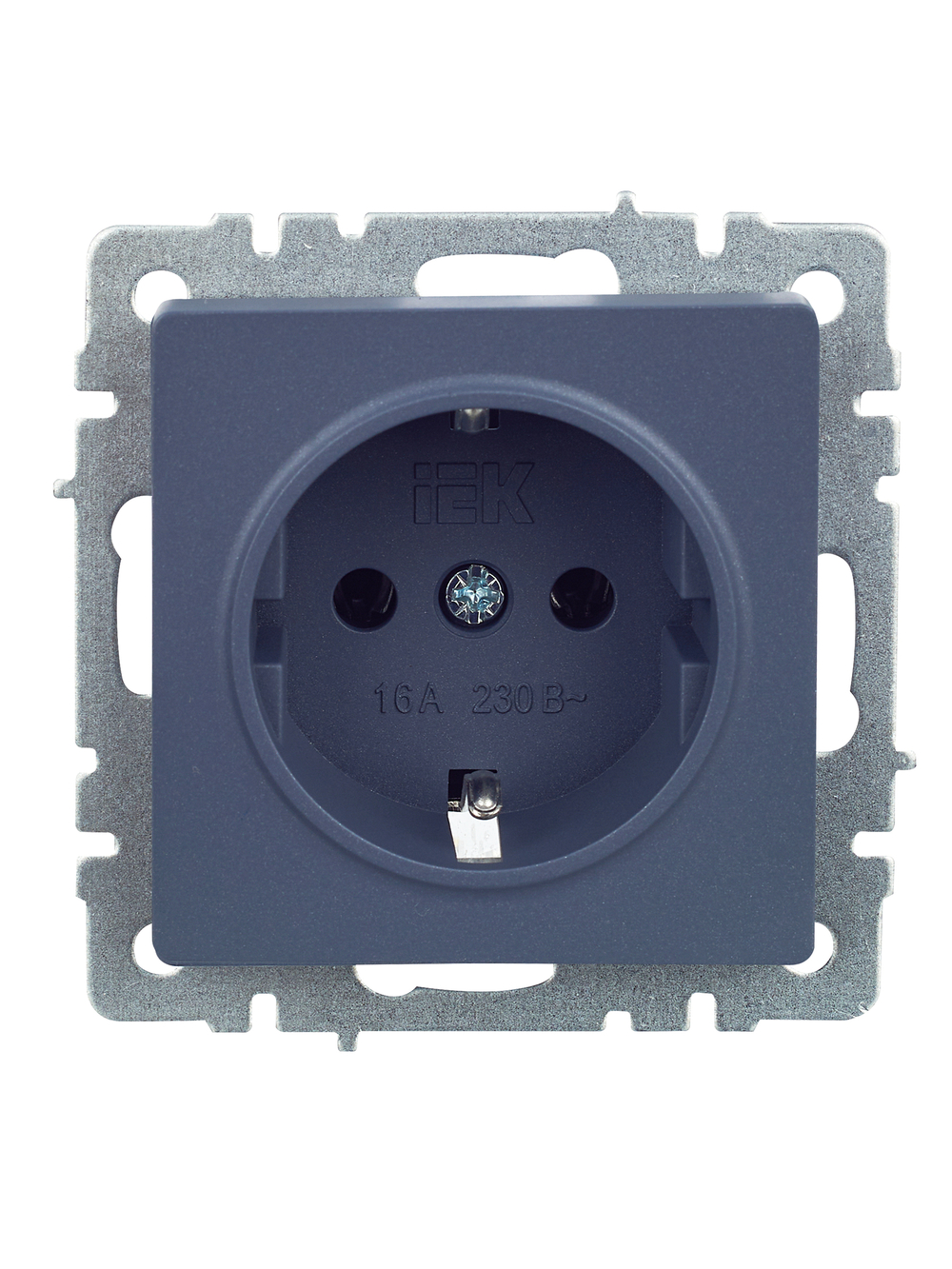 BRITE Розетка 1-местная с заземлением без защитных шторок 16А РС11-1-0-БрМ маренго IEK