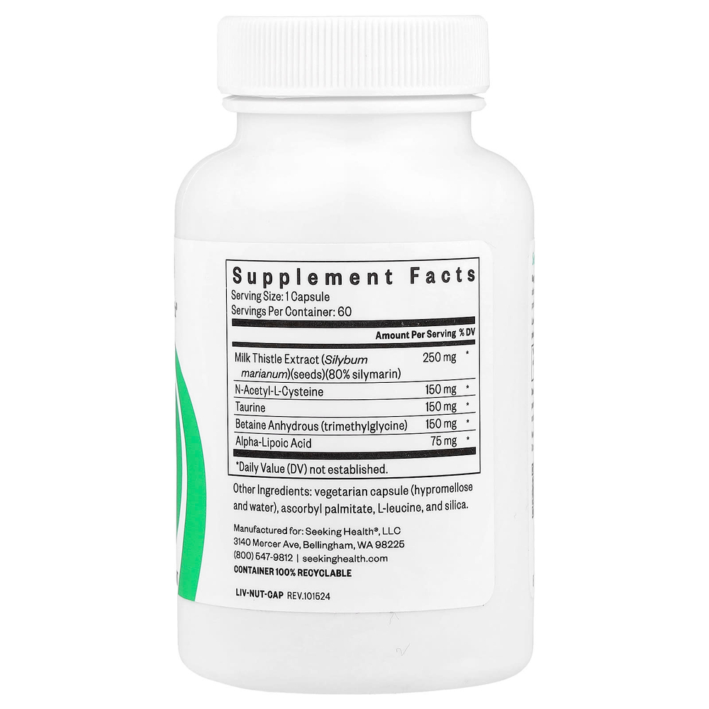 Seeking Health, питательные вещества для печени, 60 капсул