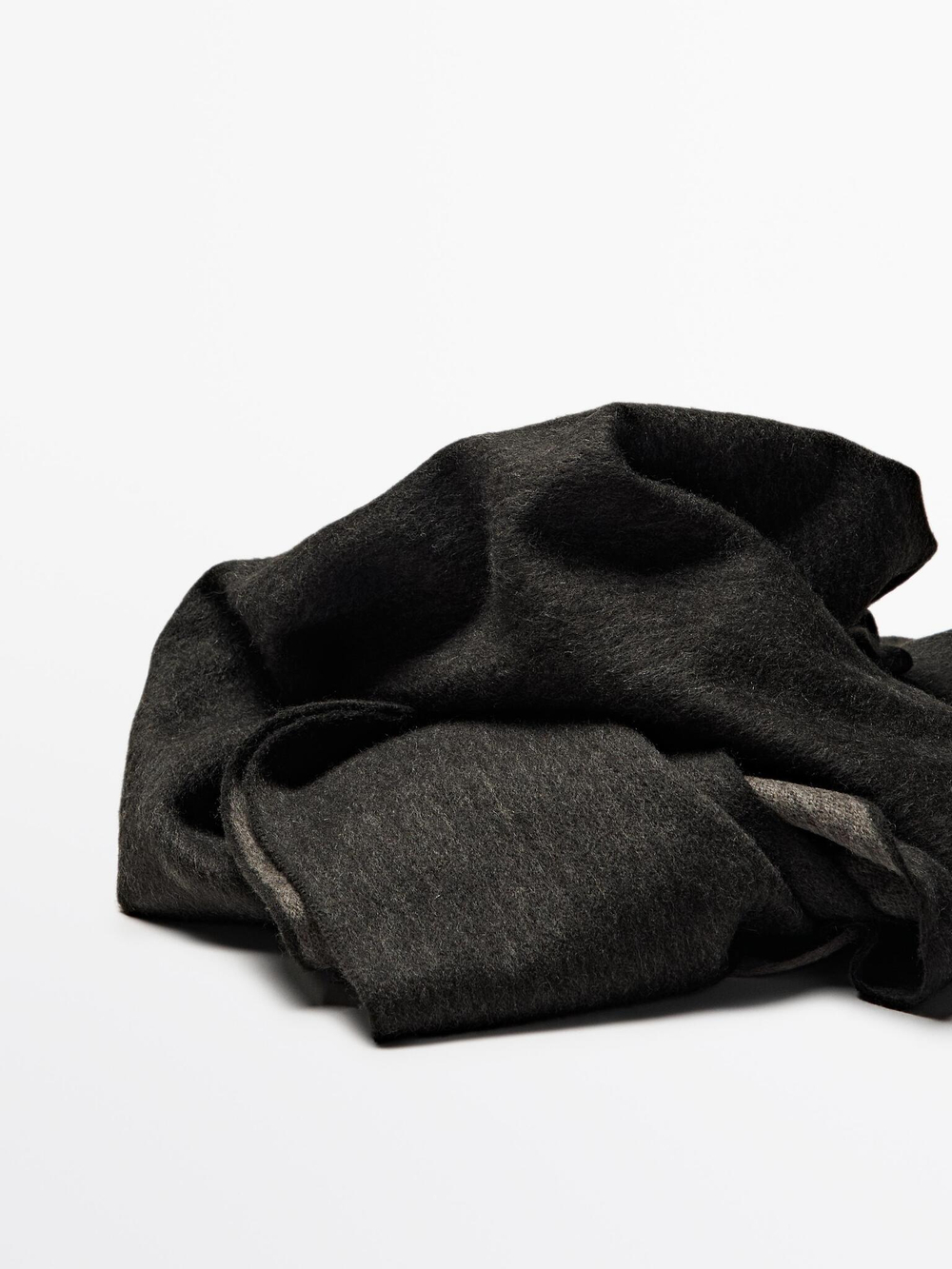 Massimo Dutti Шарф из двусторонней ткани, из 100% шерсти, коричневый