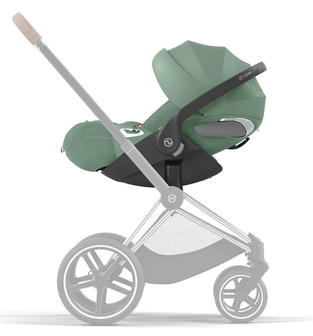 Коляска 3 в 1 Cybex Priam IV Rosegold complete и автокресло Cloud T i-Size Leaf Green Plus Off White