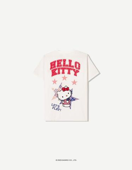 BERSHKA Футболка Hello Kitty с коротким рукавом, белый