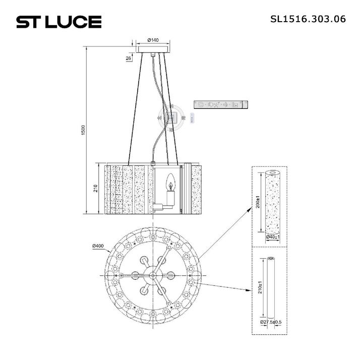 Подвесная люстра ST Luce Delight SL1516.303.06