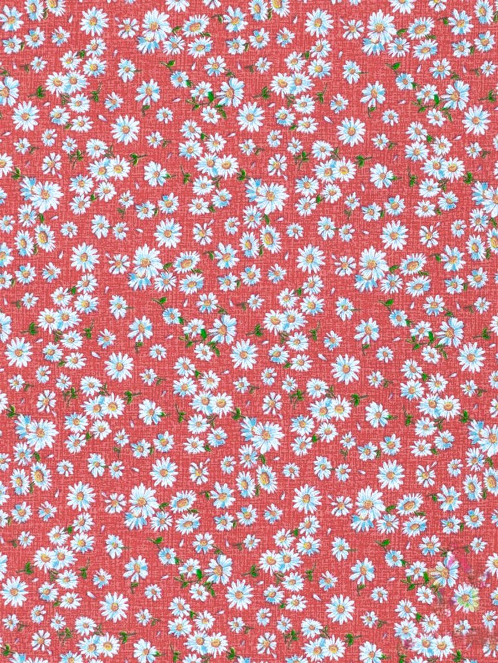 Ткань бязь плательная, рис. "Ромашки", ширина 150 см, арт. 624