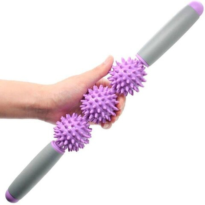 Массажная палка DANDA, йогопалка, массажная палка с роликами GESS-