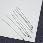 Пины родий, 50×0.5мм, мягкие, с шариком, цена за набор 10 шт