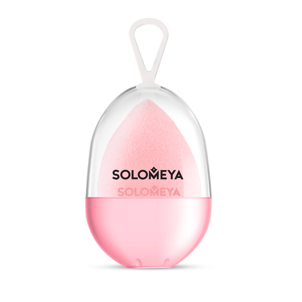 SOLOMEYA Спонж косметический для макияжа, Персик, вельветовый.