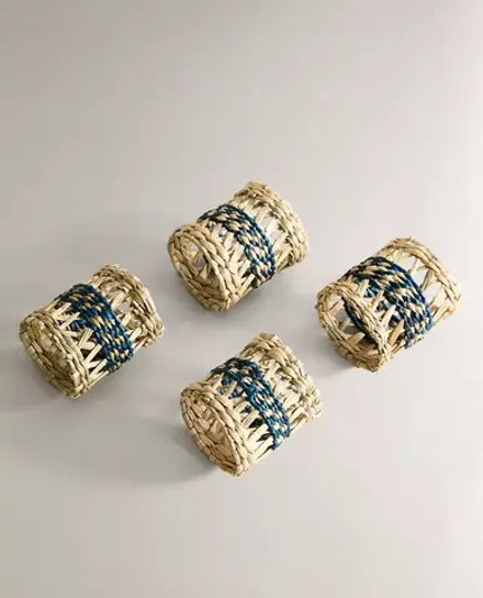 ZARA HOME КРУГЛЫЕ КОЛЬЦА ДЛЯ САЛФЕТОК (НАБОР ИЗ 4 ШТ.), СИНИЙ