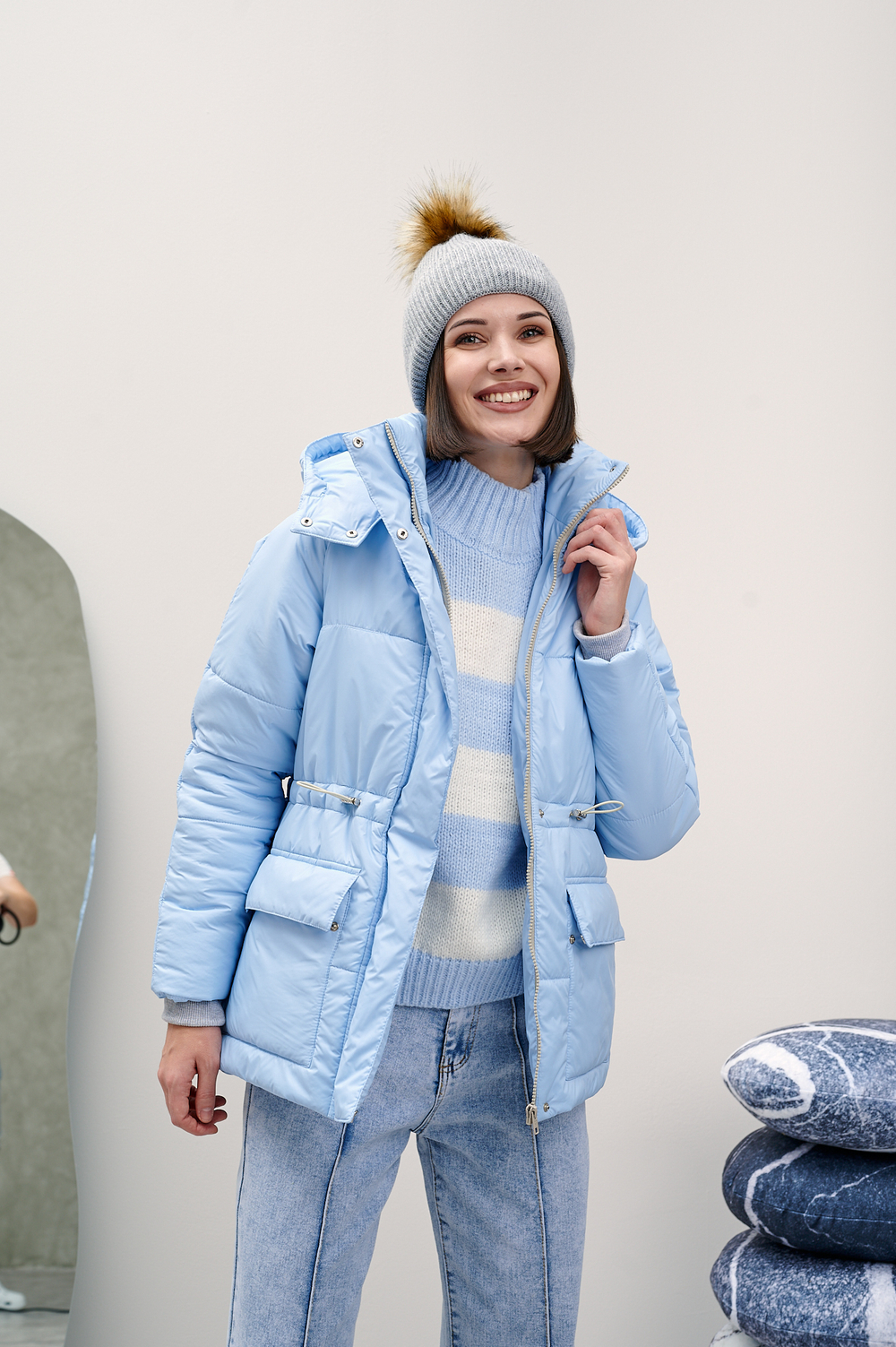 Куртка женская зимняя "Лео" голубой