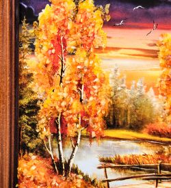 AMB-74/44 Картина «Красота природы» (с янтарной крошкой) дер.краш.рамка 12х15