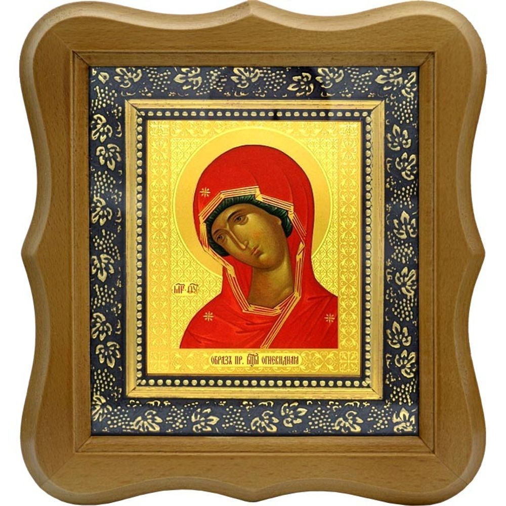 Огневидная икона Божьей Матери на холсте.