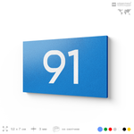 Табличка с номером 91 на дверь квартиры, для офиса, кабинета, аудитории, склада, голубая 120х70 мм, Айдентика Технолоджи