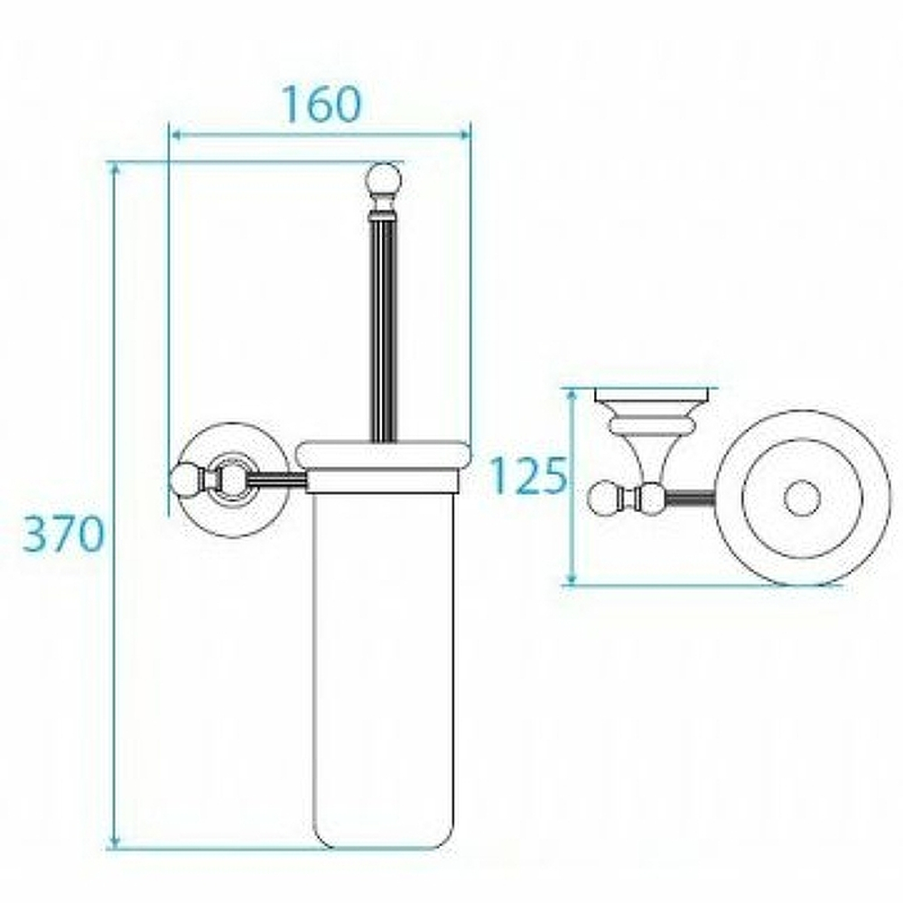 Ершик для унитаза Cezares Olimp OLIMP-TB-03/24-M Золото 24 карат