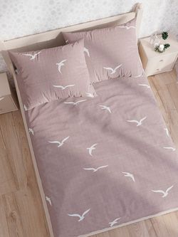 Простынь на резинке перкаль Сказка "Чайки" 90x200 см