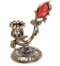 Народные промыслы AM-2975 Подсвечник «Весна» (латунь, янтарь)