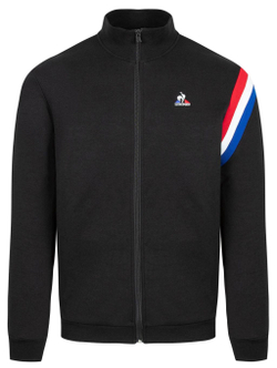 Мужская теннисная кофта Le Coq Sportif Tri FZ Sweat No.1 M - black/new optical white/blue electro