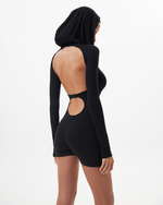 BLACK HOODED CATSUIT