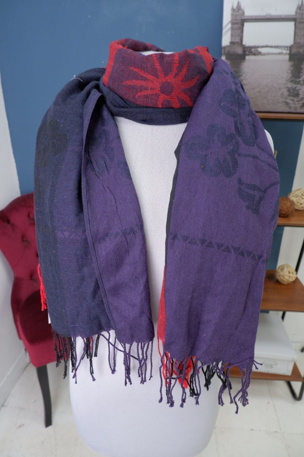 Шарф с шерстью