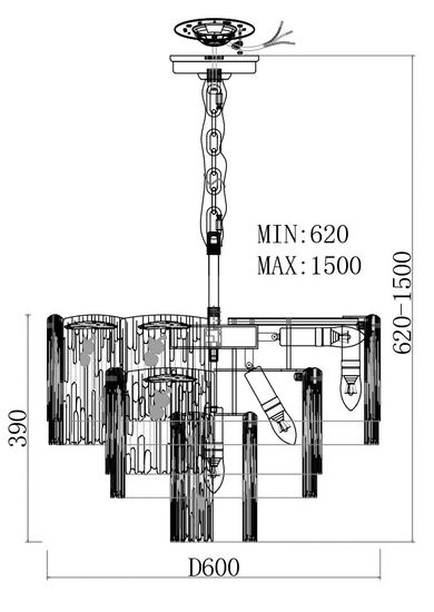 164FA-33126 Люстра подвесная d.60см