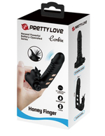 Черная вибронасадка на палец Corbin - 11 см. (Цвет: черный)