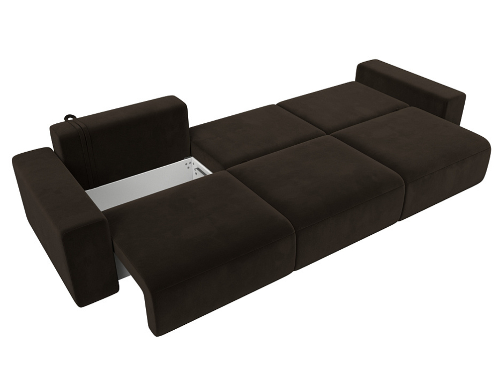 Диван прямой Лига-036 НПБ Классик Лонг МИКРОВЕЛЬВЕТ Коричневый