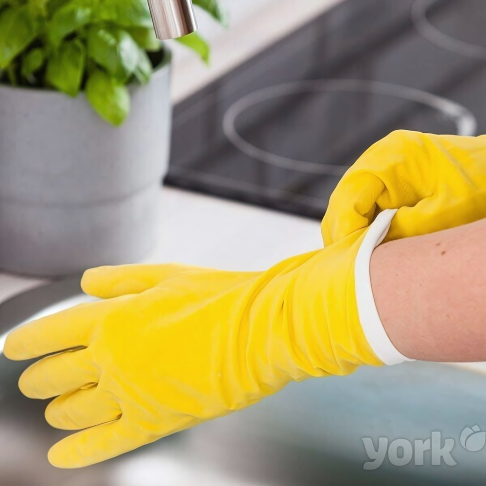 Перчатки резиновые с хлопковым напылением, (XL) YORK