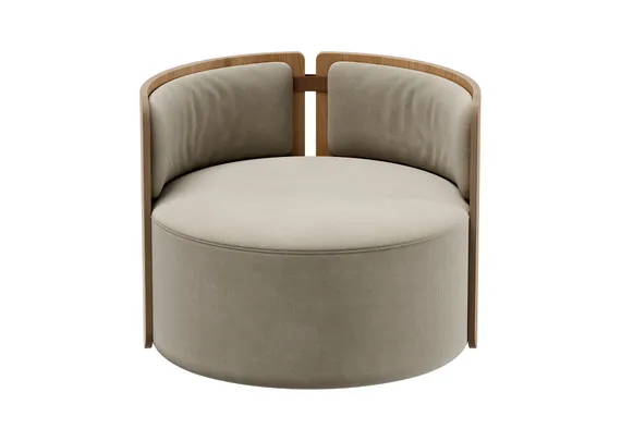 Кресло крутящееся Lagom 800 (светло-бежевый FiberGuard, натуральный дуб)