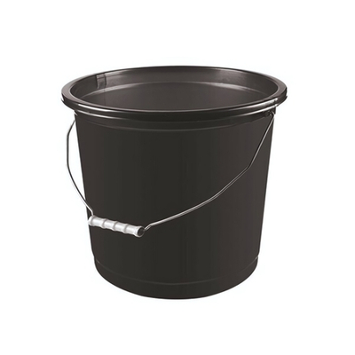 Ведро круглое 15л с железной ручкой цвет антрацит