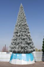 Уличная елка ствольная "Альпийская изумрудная" (пвх бело-зелёная) 11 м