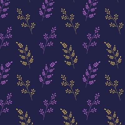 Полевые веточки на темном Twig Pattern Dark