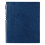 Тетрадь БОЛЬШОЙ ФОРМАТ (220х265 мм) В5, BRAUBERG "NEBRASKA", 96 л., гибкая, под кожу, ручка, клетка, темно-синий, 110959