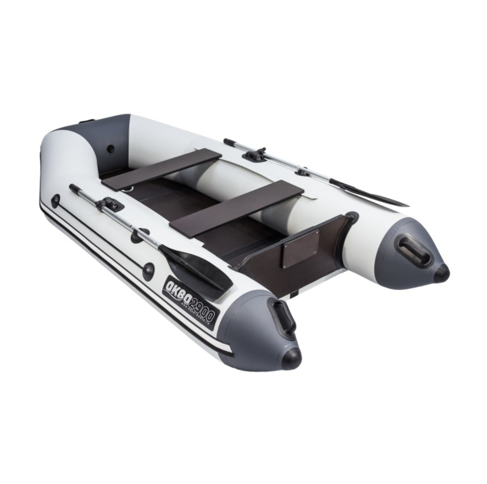 Лодка ПВХ АКВА 2800 Слань-книжка киль Светло-серый/графит