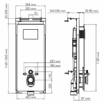 Инсталляция для унитаза WasserKraft Salm 27TLT.010.ME.BL.BN03 черная панель/кнопка никель
