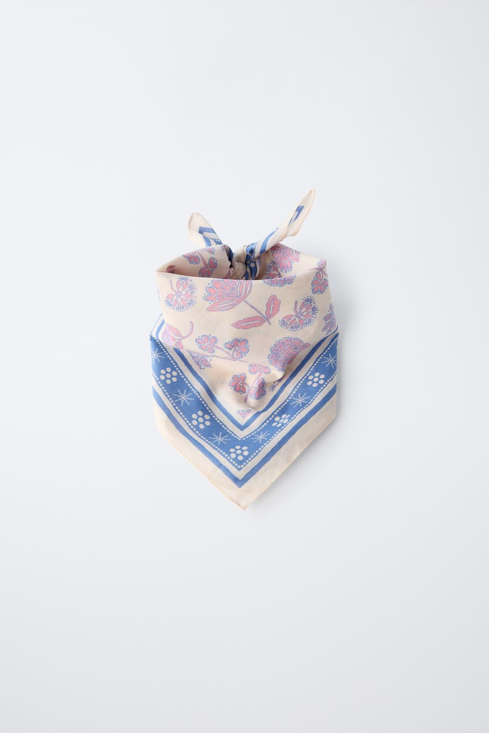 ZARA БАНДАНА С ЦВЕТОЧНЫМ ПРИНТОМ, СВЕТЛО-ФИОЛЕТОВЫЙ