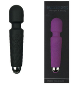 Мощный перезаряжаемый силиконовый массажер Super Powerful Massage Wand (черный) (Цвет: черный)