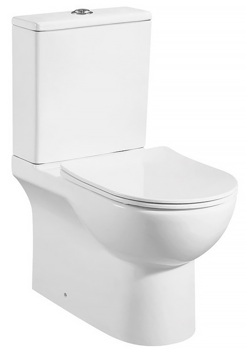 Унитаз-компакт безободковый Azario Ambra AZ-848G с крышкой-сиденьем микролифт, белый