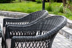 "Амароне" обеденная группа из искусственного ротанга на 6 персон, цвет графит