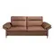 Коричневый кожаный 3-местный диван модель 6242