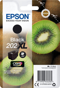 Картридж струйный черный 1 шт Epson 202XL C13T02G14020