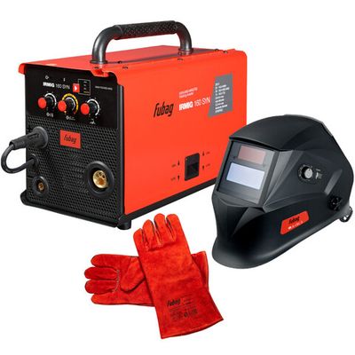 Сварочный аппарат Fubag IRMIG 160 SYN+Маска сварщика IR 9-13N S+Краги FWGN 10R