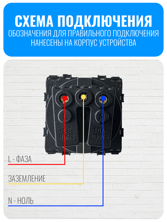 Розетка с заземлением и крышкой Smart Aura серия Classic без рамки
