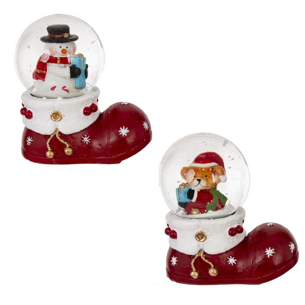 GAEM Фигурка декоративная "Дед Мороз/Снеговик" в стекл шаре, L5 W4,5 H7 см, 2в.