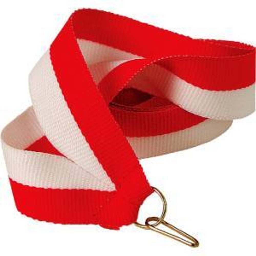 Лента для медалей (бело-красный, ширина 20мм)