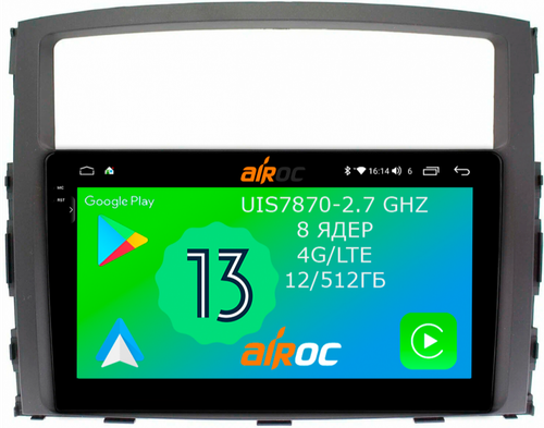Магнитола для Mitsubishi Pajero 4 2006-2022 - Airoc 2K AU-2603 на Android 13, Быстрейшая, SIM-слот