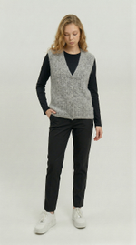 Жилет женский на пуговицах Т047-03 серый