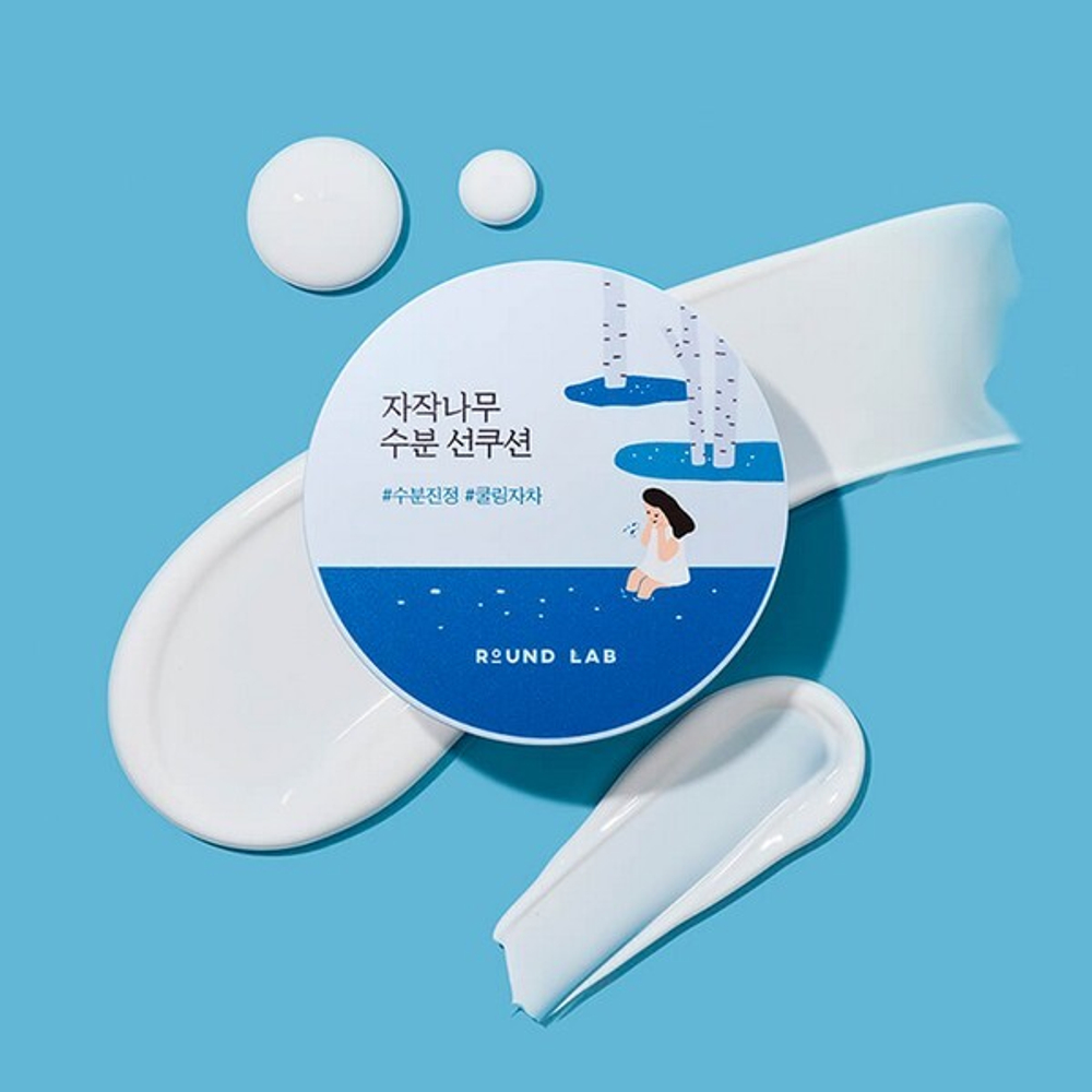 Кушон солнцезащитный с берёзовым соком ROUND LAB Birch Moisturizing Sun Cushion SPF50+ PA++++ 15 гр