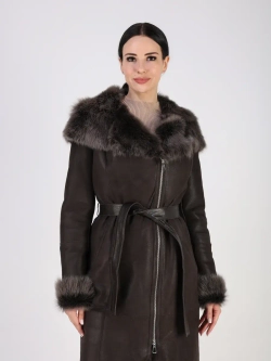 Дубленка зимняя натуральная с капюшоном