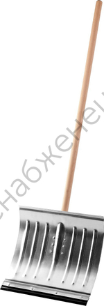 СИБИН ЛА-430, 430 мм, алюминиевая, со стальной планкой, с деревянным черенком, снеговая лопата (421857)