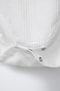 ZARA НАБОР ИЗ 3 БОДИ В РУБЧИК БЕЗ РУКАВОВ, ЖЕЛТОВАТО-БЕЛЫЙ