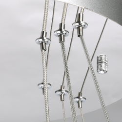 Люстра подвесная светодиодная De Markt Глобула, LED, 90Вт, 3 лампы, плафон из хрусталя, хром