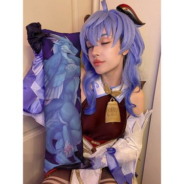 Мини дакимакура фурри Дракон синий арт. M1278, 60х20 см